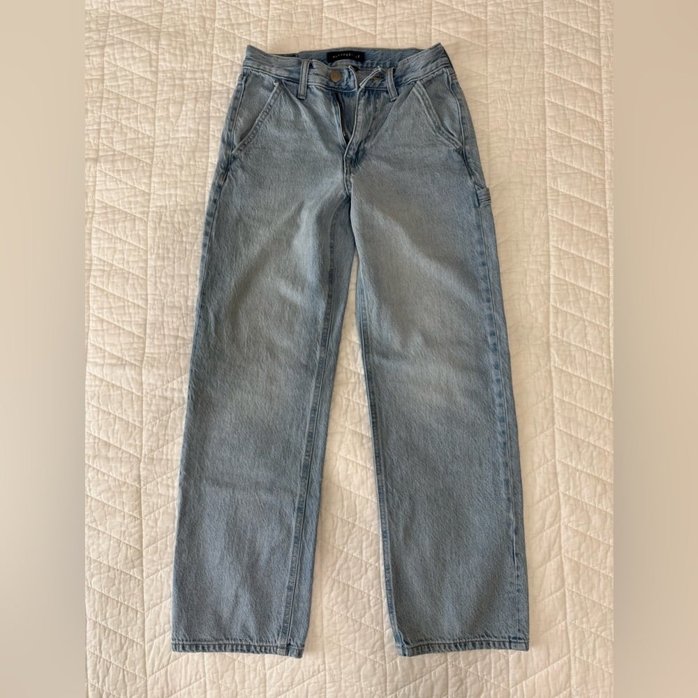 Aeropostale Women's High Rise Baggy Jeans - Light Blue
